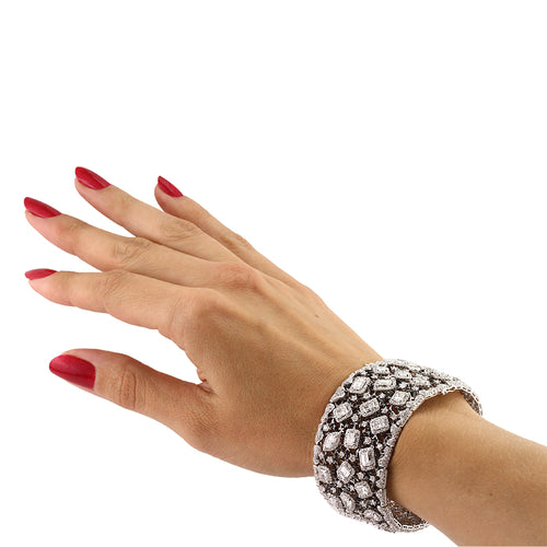 34.17ct Fancy Shape Diamond Cuff Bracelet
