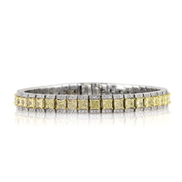 13.05ct Fancy Yellow Princess Cut Diamond Tennis Bracelet
