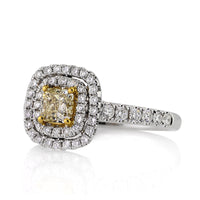 1.16ct Fancy Light Yellow Radiant Cut Diamond Engagement Ring