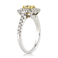 1.16ct Fancy Light Yellow Radiant Cut Diamond Engagement Ring
