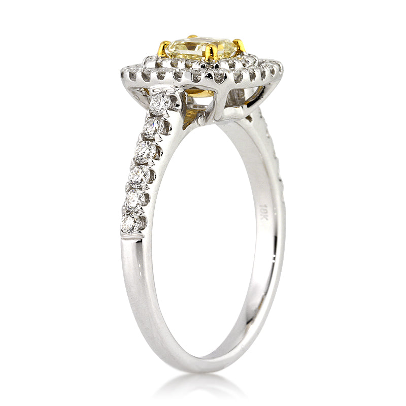 1.16ct Fancy Light Yellow Radiant Cut Diamond Engagement Ring