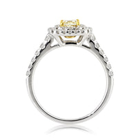 1.16ct Fancy Light Yellow Radiant Cut Diamond Engagement Ring