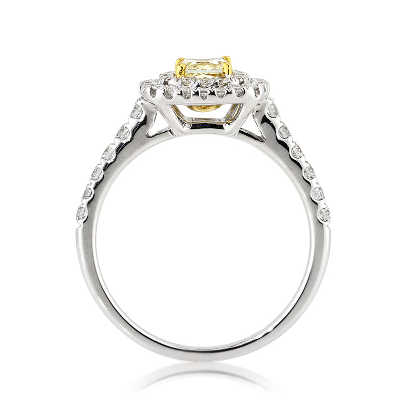 1.16ct Fancy Light Yellow Radiant Cut Diamond Engagement Ring