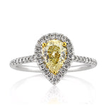 1.12ct Fancy Yellow Pear Shaped Diamond Engagement Ring