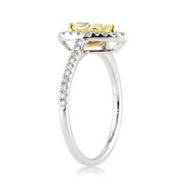 1.12ct Fancy Yellow Pear Shaped Diamond Engagement Ring