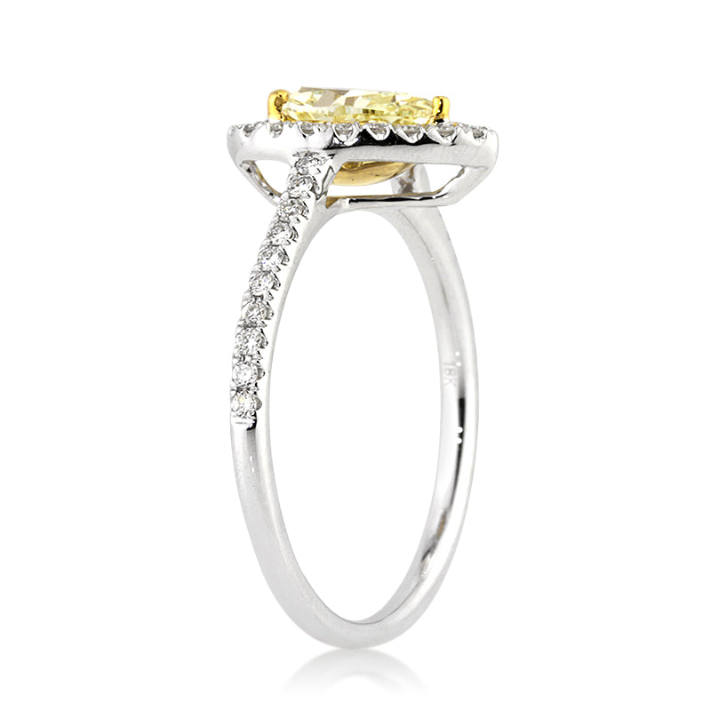1.12ct Fancy Yellow Pear Shaped Diamond Engagement Ring