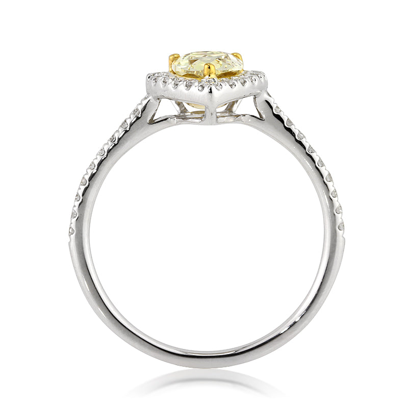 1.12ct Fancy Yellow Pear Shaped Diamond Engagement Ring