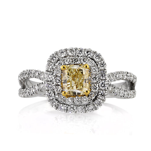 1.46ct Fancy Yellow Radiant Cut Diamond Engagement Ring