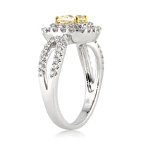 1.46ct Fancy Yellow Radiant Cut Diamond Engagement Ring