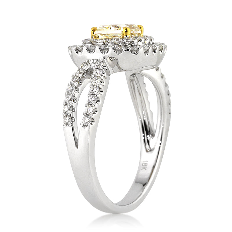 1.46ct Fancy Yellow Radiant Cut Diamond Engagement Ring