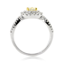 1.46ct Fancy Yellow Radiant Cut Diamond Engagement Ring