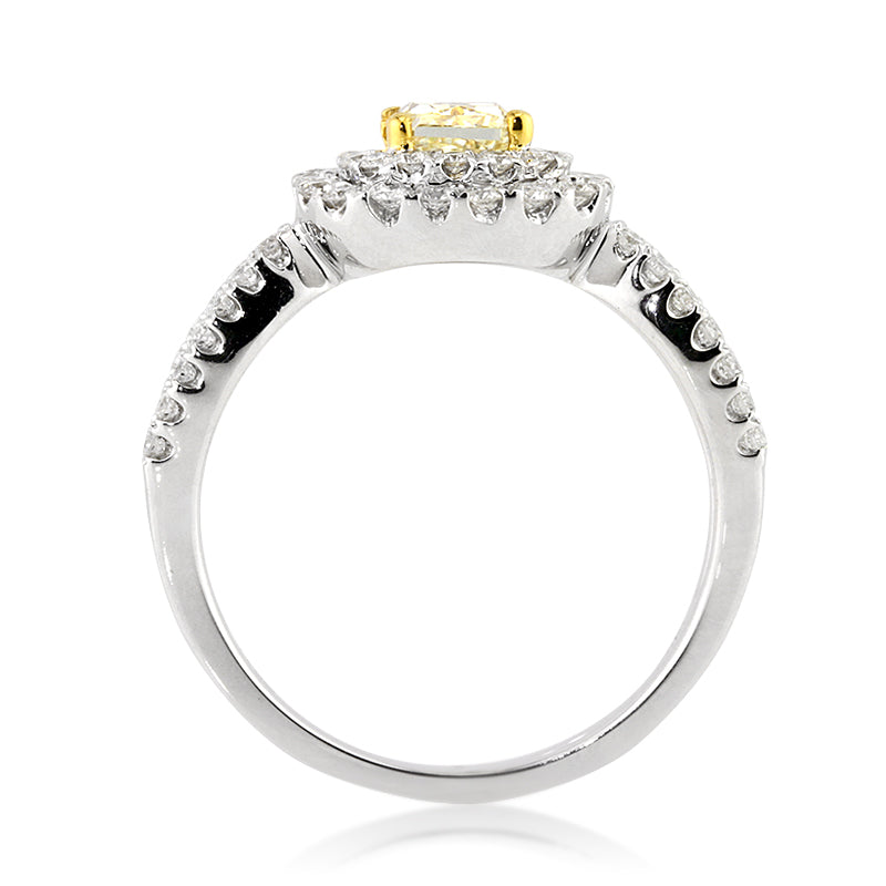 1.46ct Fancy Yellow Radiant Cut Diamond Engagement Ring