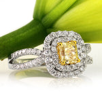 1.46ct Fancy Yellow Radiant Cut Diamond Engagement Ring
