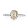 0.76ct Fancy Yellow Oval Cut Diamond Engagement Ring