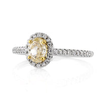 0.76ct Fancy Yellow Oval Cut Diamond Engagement Ring