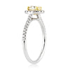0.76ct Fancy Yellow Oval Cut Diamond Engagement Ring