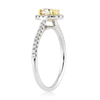 0.76ct Fancy Yellow Oval Cut Diamond Engagement Ring