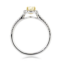 0.76ct Fancy Yellow Oval Cut Diamond Engagement Ring