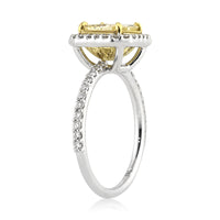 2.11ct Fancy Yellow Radiant Cut Diamond Engagement Ring
