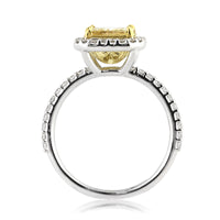2.11ct Fancy Yellow Radiant Cut Diamond Engagement Ring