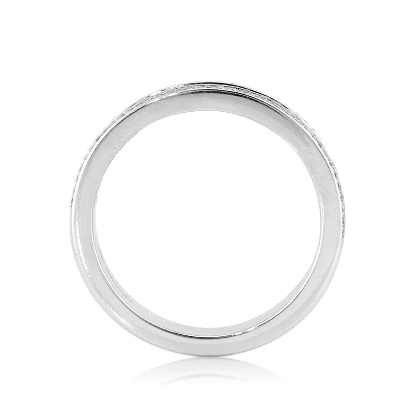 1.15ct Baguette and Round Brilliant Cut Diamond Band in 18k White Gold