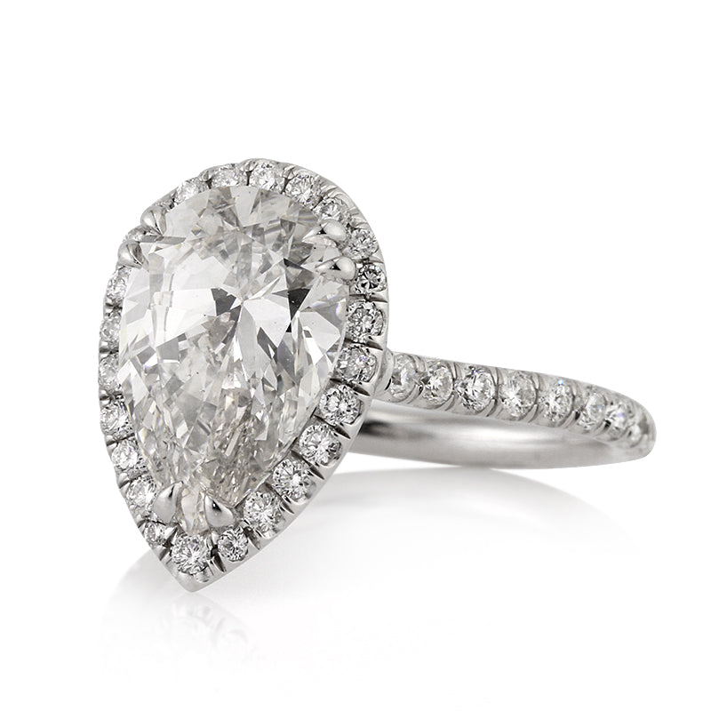 4.19ct Pear Shaped Diamond Engagement Ring