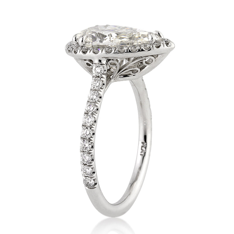 4.19ct Pear Shaped Diamond Engagement Ring