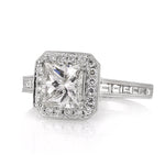 3.13ct Princess Cut Diamond Engagement Ring