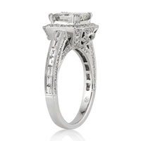 3.13ct Princess Cut Diamond Engagement Ring