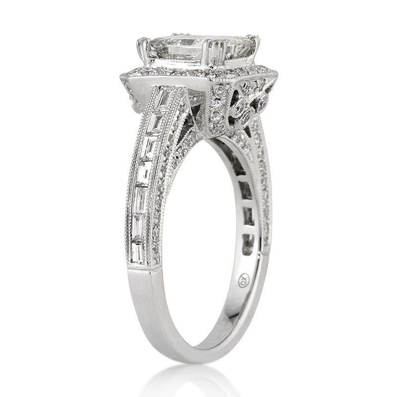 3.13ct Princess Cut Diamond Engagement Ring