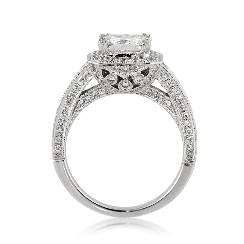 3.13ct Princess Cut Diamond Engagement Ring