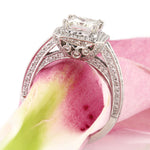3.13ct Princess Cut Diamond Engagement Ring