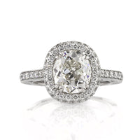 3.94ct Antique Cushion Brilliant Diamond Engagement Ring