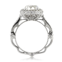 3.94ct Antique Cushion Brilliant Diamond Engagement Ring