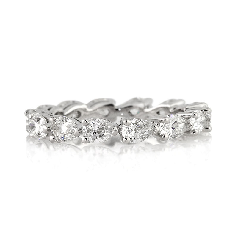 2.30ct Pear Shaped Diamond Eternity Band in Platinum