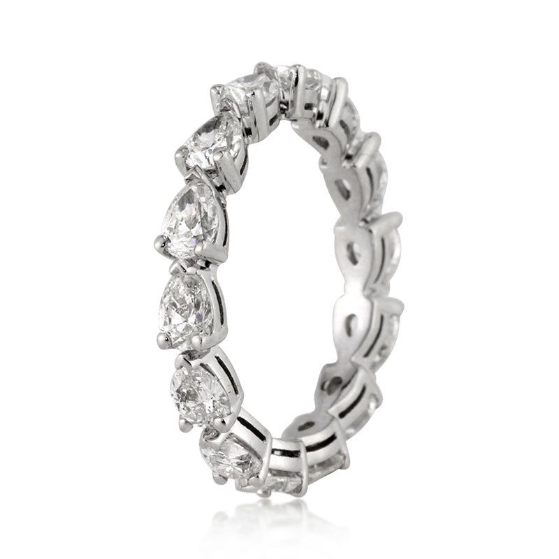 2.30ct Pear Shaped Diamond Eternity Band in Platinum
