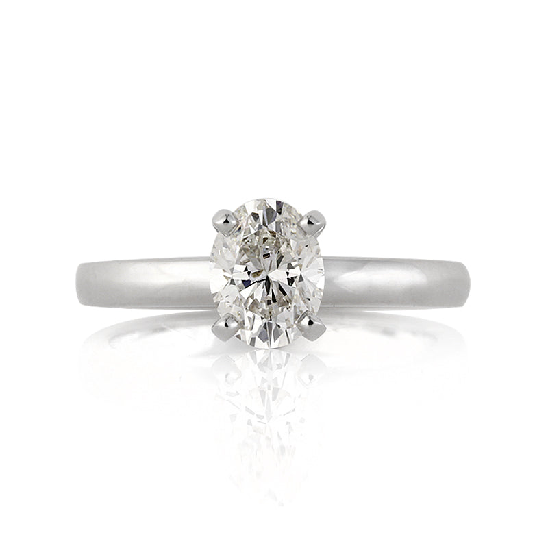 1.00ct Oval Cut Diamond Solitaire Engagement Ring