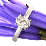 1.00ct Oval Cut Diamond Solitaire Engagement Ring