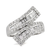 1.70ct Baguette and Round Brilliant Cut Diamond Right-Hand Ring
