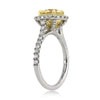 2.55ct Fancy Light Yellow Round Brilliant Cut Diamond Engagement Ring