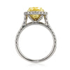 2.55ct Fancy Light Yellow Round Brilliant Cut Diamond Engagement Ring