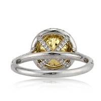 2.55ct Fancy Light Yellow Round Brilliant Cut Diamond Engagement Ring