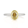 1.06ct Fancy Light Yellow Oval Cut Diamond Engagement Ring