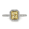 1.57ct Fancy Light Yellow Radiant Cut Diamond Engagement Ring