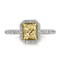 1.57ct Fancy Light Yellow Radiant Cut Diamond Engagement Ring