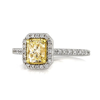 1.57ct Fancy Light Yellow Radiant Cut Diamond Engagement Ring