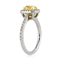 1.57ct Fancy Light Yellow Radiant Cut Diamond Engagement Ring