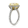 4.51ct Fancy Light Yellow Cushion Cut Diamond Engagement Ring