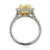 4.51ct Fancy Light Yellow Cushion Cut Diamond Engagement Ring
