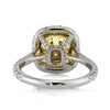 4.51ct Fancy Light Yellow Cushion Cut Diamond Engagement Ring